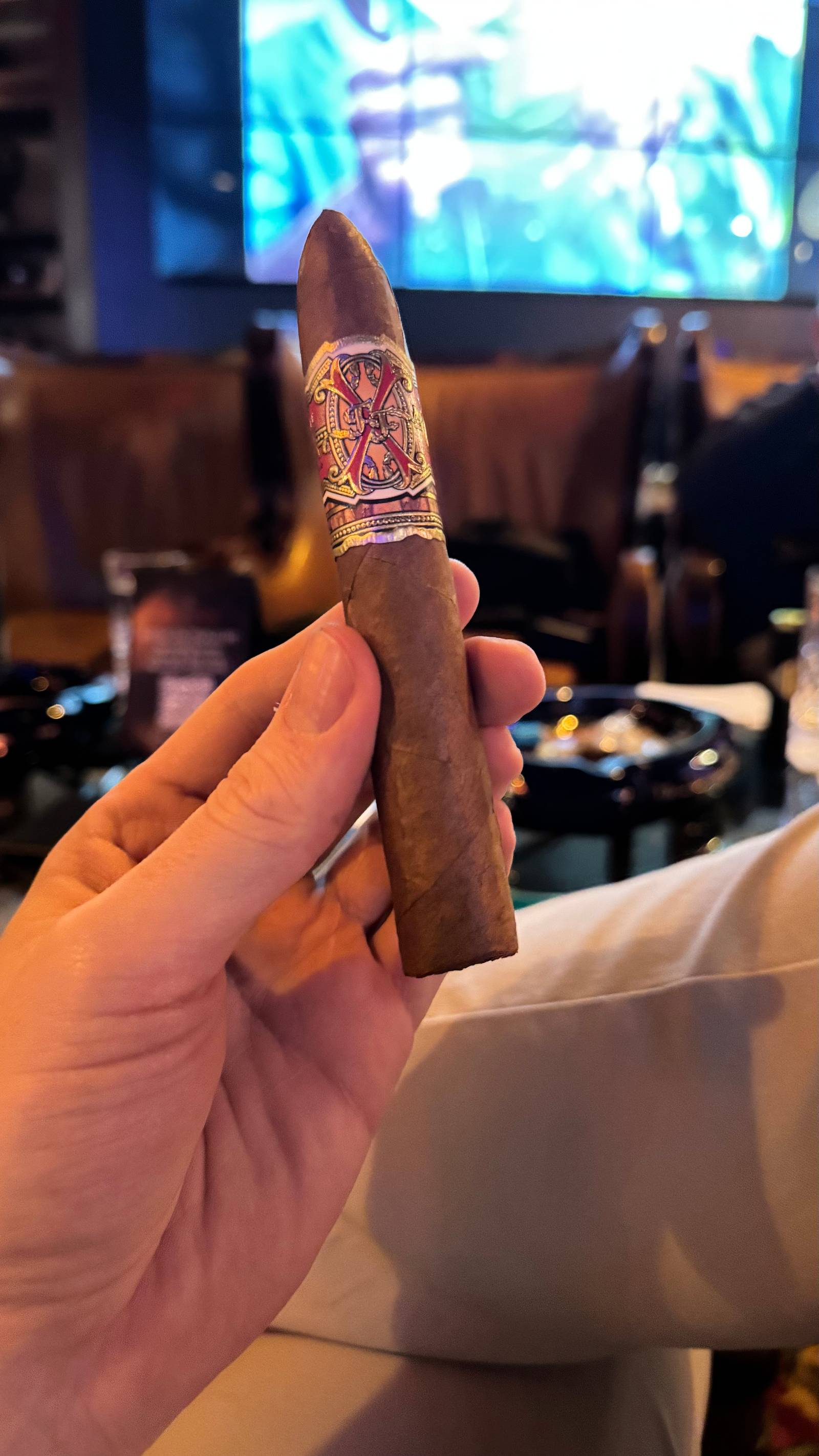 Photo 1 of 3 for Arturo Fuente Fuente Fuente OpusX Super Belicoso 5.5" * 52, reviewed on Jan 17, 2025 and given a rating of 7.7.