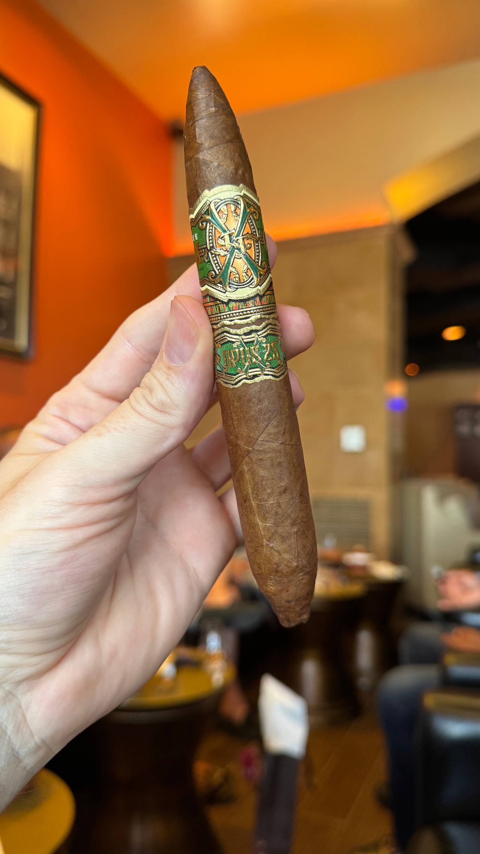 Photo 2 of 5 for Arturo Fuente Fuente Fuente Opus X 25th Anniversary Perfecto 6.25" * 52, reviewed on Jul 5, 2025 and given a rating of 7.9.