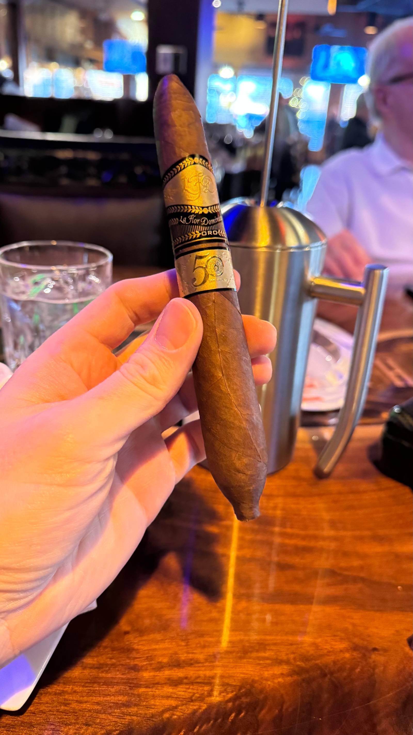 Photo 2 of 6 for La Flor Dominicana TAA Exclusive 50th Anniversary The Golden Salomon 7" * 64, reviewed on Dec 22, 2024 and given a rating of 8.3. Best word to describe this particular review is "Layered".