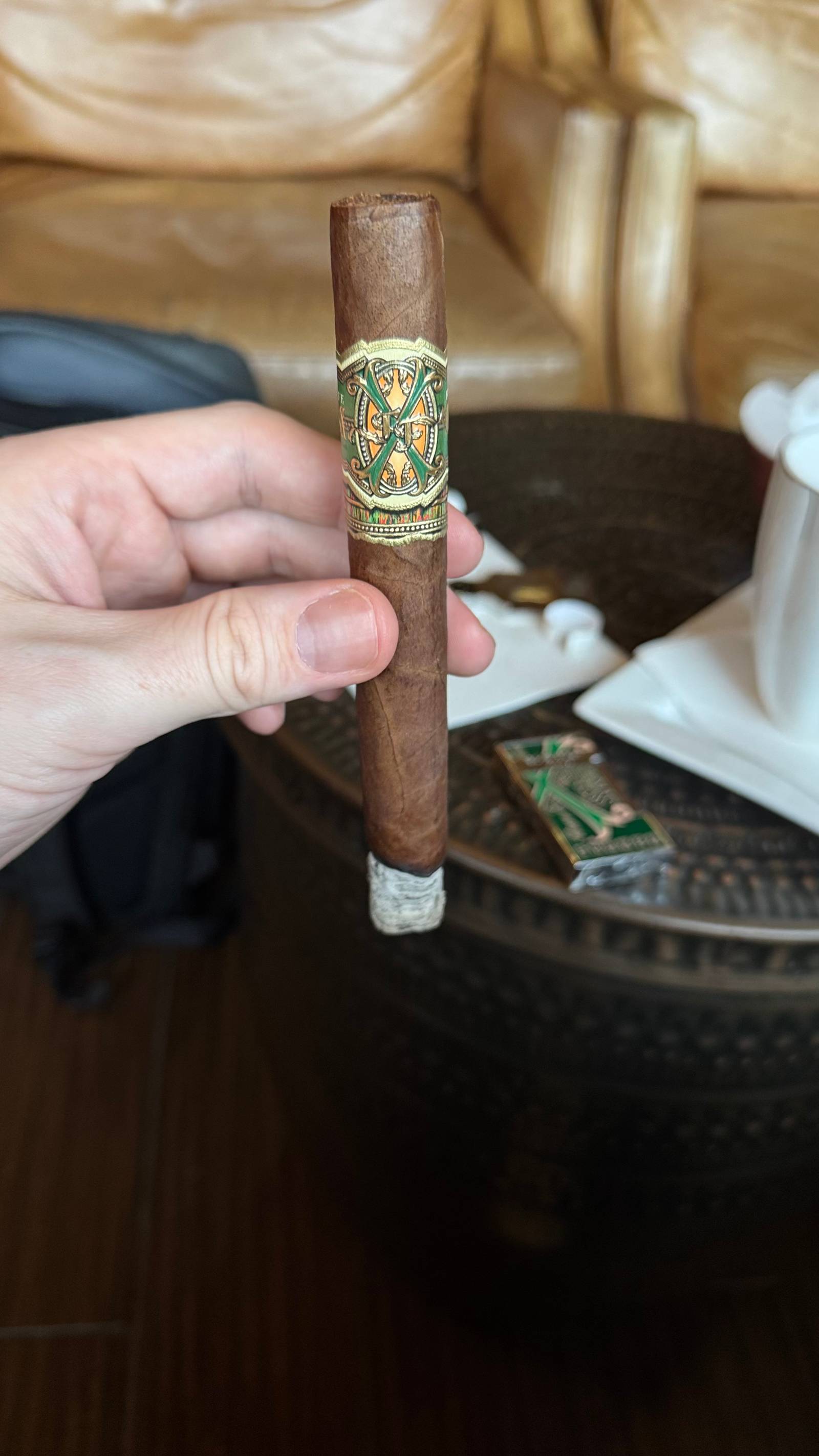 Photo 5 of 15 for Arturo Fuente Fuente Fuente OpusX L.J. Peretti 150th Anniversary Toro 6" * 54, reviewed on Dec 28, 2024 and given a rating of 8.5. Best word to describe this particular review is "Plush".
